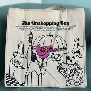 💖 SPIEGEL Vintage “The Unshopping Bag” Cream Canvas Tote